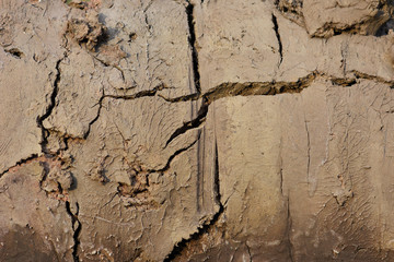 some crack on drying soil surface