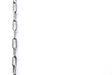 Security from attack concept with chain on white background top view mock-up