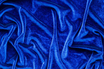 Design for blog with blue fabric texture background top view space for text