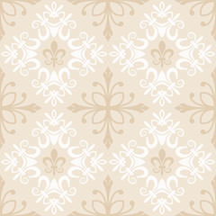 beige seamless floral pattern