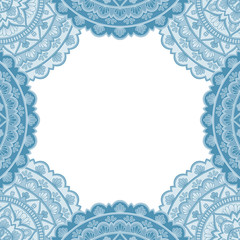 Abstract floral decorative frame for greeting card or invitation in ethnic style