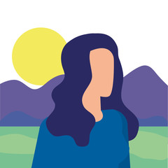 elegant businesswoman worker in the field