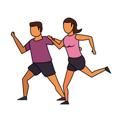 fitness sport exercise lifestyle cartoon