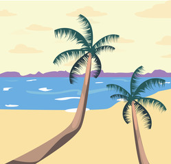 summer time vacation flat design