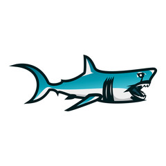 Shark vector illustration. Shark minimalist vector design with white background