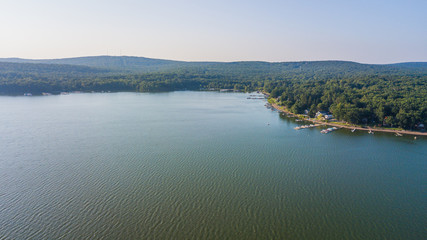 Sunrise and sunset over lake wallenpaupack, westcolang masthope 