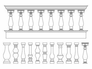 Balustrade simple colored