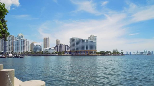 Motion footage of Brickell Key Miami FL