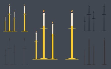 Obraz premium Candle holders. Outline. Without outline.