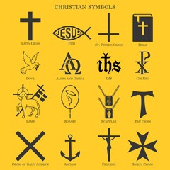 christian symbols - obrazy, fototapety, plakaty