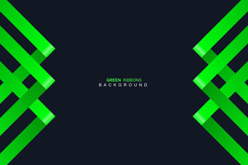 Abstract colorful simple green shape with dark background