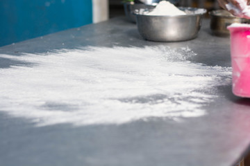 flour and kitchen background