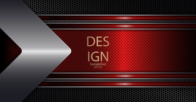 Abstract textured red design with a metallic hue arrow