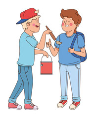 Teenagers friends smiling and having fun