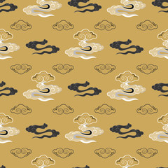 Illustration of stylized, abstract clouds