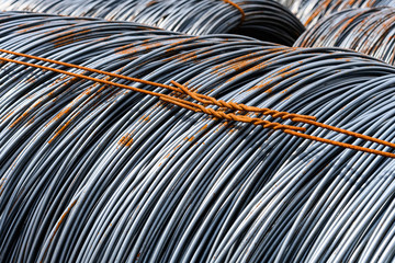 iron wire bound close up in the outdoor