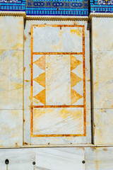 Orange and white tiles from an old building