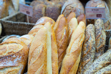 Various breads for display