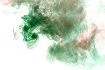 Spot of green paint with a wavy pattern on a white background. Print for t-shirt. Toxic ink.