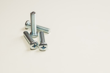 Screws on a white background