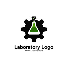 Laboratory Logo Template Stock Vector