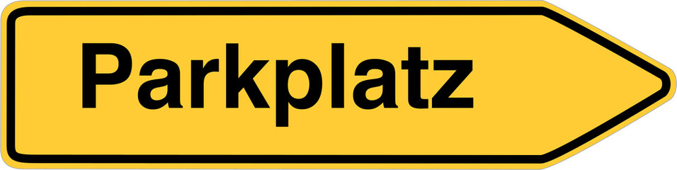 Parkplatz - Wegweiser rechts