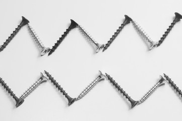 Screws on a white background