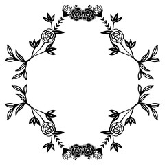 Flower and branches leaf, decoration of frame, wallpaper of cards. Vector