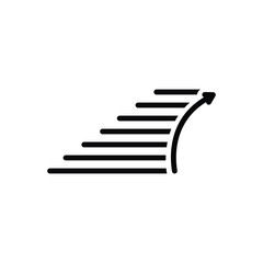 Black solid icon for stairs 