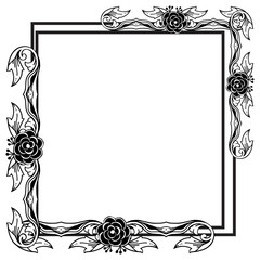 Elegant frame, with texture beautiful flower and branches leaf, ornament of various cards. Vector