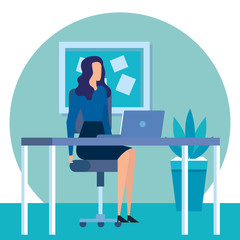 elegant businesswoman worker in the office