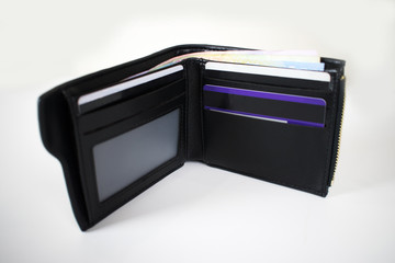 Wallet with isolated on background.
