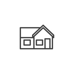 Fototapeta na wymiar Country house line icon. linear style sign for mobile concept and web design. Home building outline vector icon. Symbol, logo illustration. Vector graphics