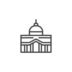 Capitol building line icon. linear style sign for mobile concept and web design. City hall building outline vector icon. Symbol, logo illustration. Vector graphics