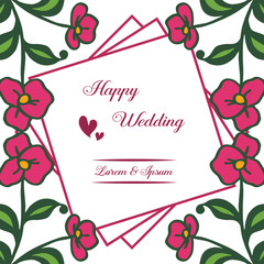 Colorful background floral frame, wallpaper for various card happy wedding. Vector