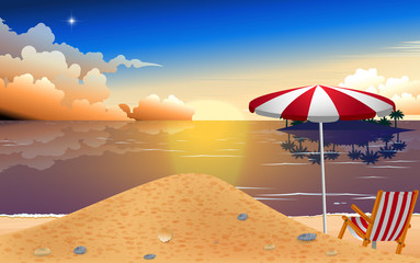 landscape sand on the beach in the morning