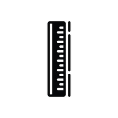 Black solid icon for ruler 