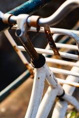 close up of old rusty bike