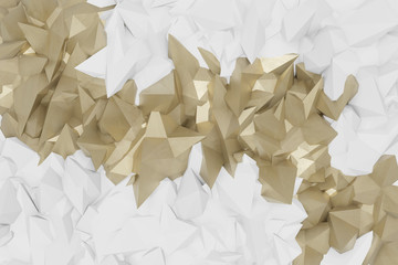 abstract gold and white polygon modern background