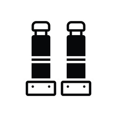 Black solid icon for bollards 