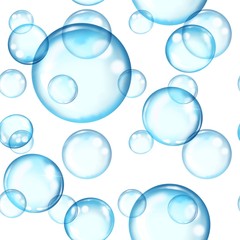 Circles seamless pattern. Round shapes blue background