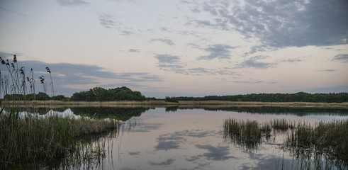 landscape with lake and clouds