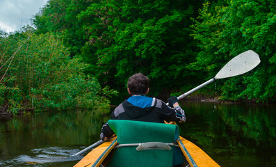 young man on a kayak