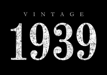 Vintage 1939 (Ancient White) - obrazy, fototapety, plakaty