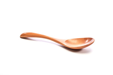 Close-Up Of Wooden Spoon White Background