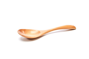 Close-Up Of Wooden Spoon White Background