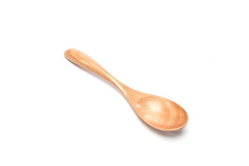 Close-Up Of Wooden Spoon White Background