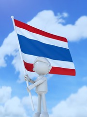 国旗を掲げるタイのスポーツ選手