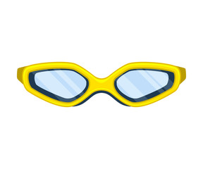 Yellow glasses for swimming. Vector illustration on white background.