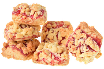 Shortbread cookies with berry jam isolated